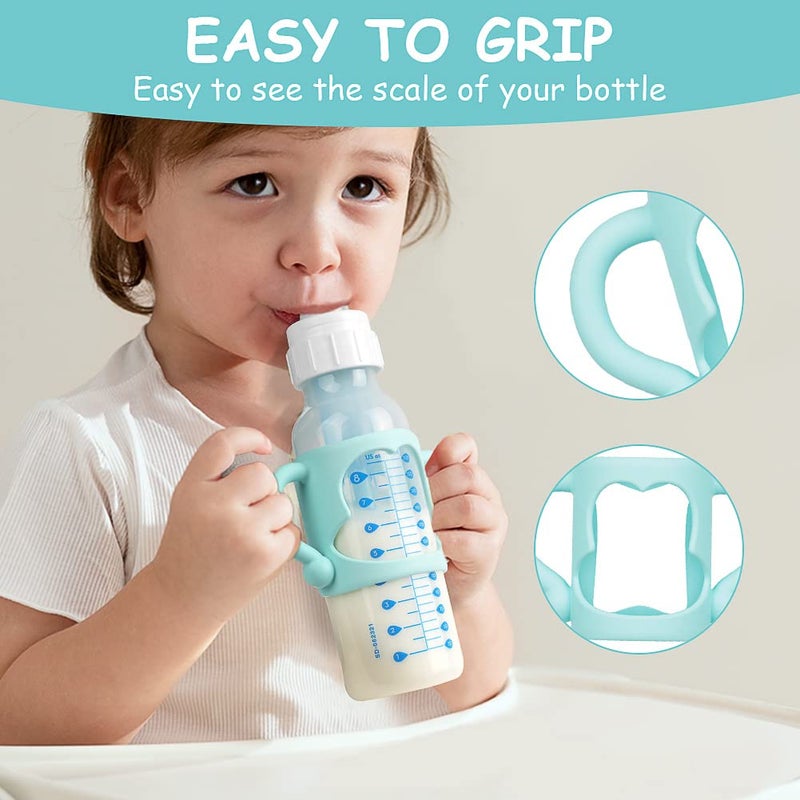 Aolso Silicone Baby Bottle Handles, 3PCS Bottle Handles for Dr Brown Narrow Bottles, Easy Grip Handles to Hold Baby Bottle, Easy Carry Handle Lightweight Bottle Handle (Red/Green/Blue) - Image 4